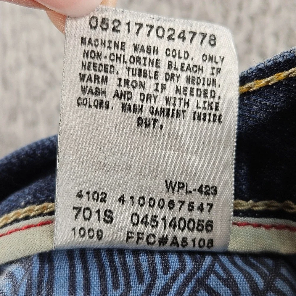 Levis Jeans Mens 29x30 Blue 514 Slim Straight Distressed‎ Cotton Skater Pants
